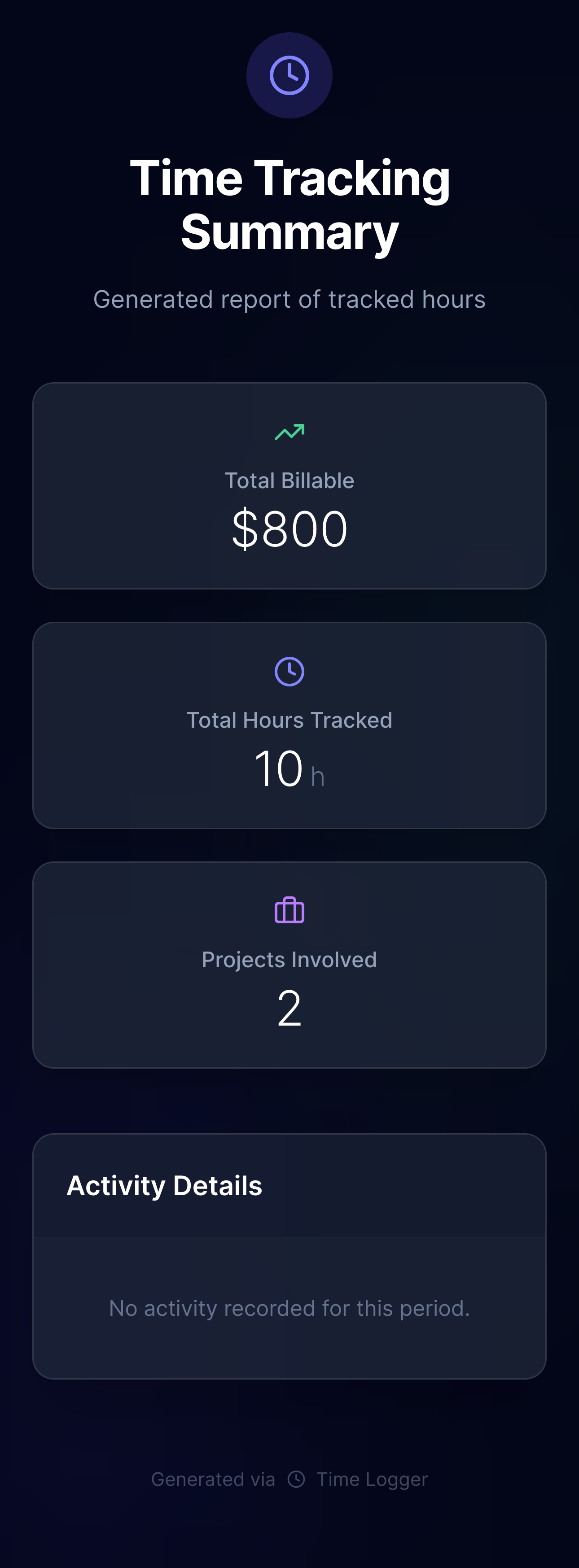 Shared log details page